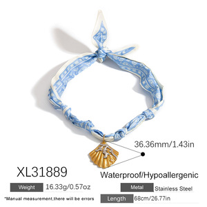 Phụ nữ thời trang Khăn lụa Mặt Dây Chuyền Vòng cổ mạ vàng quyến rũ Vòng cổ đầy màu sắc sáng tạo Khăn lụa Choker Vòng cổ trang sức - Product Image 4