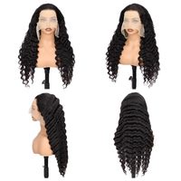 Perruque Lace Frontale 13*4 Ondulée Profonde et Volumineuse Noir Naturel, Effet Naturel et Réaliste, Modifie la Forme du Visage, Nouvelle Arrivée, Vente Chaude