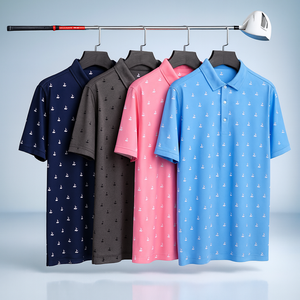 เสื้อโปโลกอล์ฟพิมพ์ลายเต็มตัวคุณภาพสูง โลโก้สั่งทำได้ ผ้าโพลีเอสเตอร์ 95% ผสมอีลาสเทน 5% น้ำหนัก 220 กรัม - Product Image 1