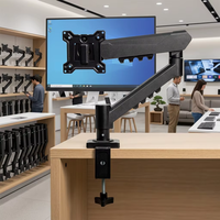 Groothandel goedkope zwart kunststof gecoate ijzeren computermonitorstandaard met verstelbare multi-hoek 90 graden kantelfunctie nieuw 17-32 inch