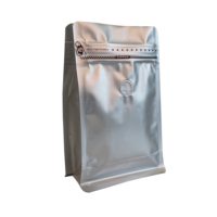 Sacs à fond plat personnalisés avec logo imprimé en PET, VMPET, PE, aluminium, pour grains de café, poudre de matcha, avec valve détachable