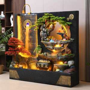 Nouvelle Fontaine Murale Rectangulaire Autoportante avec Écran d'Eau Courante en Fibre de Verre et Aquarium Intégré pour Bureau, Intérieur et Extérieur - Product Image 5