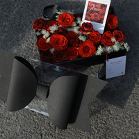 Lot de 5 boîtes à fleurs roses élégantes avec poignée en ruban, grande boîte cadeau transparente pour fruits, collations, gâteaux, avec nœud rouge, pour anniversaire, fête des Mères