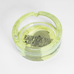Cendrier de bureau moderne en verre transparent, rond, facile à nettoyer, porte-cendres de cigarettes, couleur et logo personnalisés pour la maison, l'hôtel, le restaurant - Product Image 5