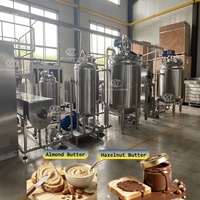 Machine à fabriquer de la beurre de cacahuètes et d'amandes, équipement de traitement de la pâte de pistache 500-2000 kg/h SS304
