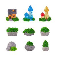 Figurine miniature de jardin de plantes de dessin animé, modèle de petite maison, villa, château en résine miniature pour la décoration de jardin, maison, bonsaï, artisanat