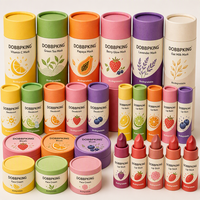 Emballages personnalisés pour baume à lèvres, crème pour les yeux, masque facial, tubes cylindriques en papier kraft gaufré avec doublure intérieure résistante à l'huile