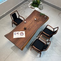 Fabrik-Großhandel Luxuriöser Bubinga Massivholz-Esstisch mit Naturkante Zeitgenössisches Design für Zuhause, Apartment, Park