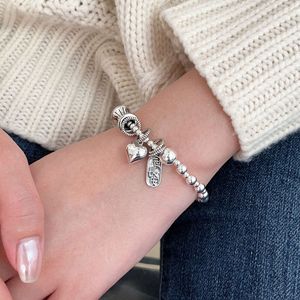 S925 Sterling <b>Silver</b> Heart <b>Charm</b> Bracelet For Women Everyday Wear Jewelry - Product Image 3