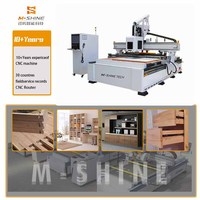 Mesin Pembuat Kabinet CNC ATC Otomatis 1828 dengan Rak Alat Berbaris Lurus untuk Pemotongan Kayu M-shinecnc