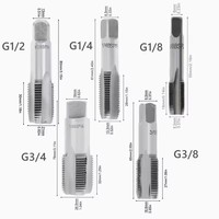 G1/8 1/4 3/8 1/2 3/4 Outils pour tarauds coniques en acier avec filetage en métal BSP pour différentes tailles"