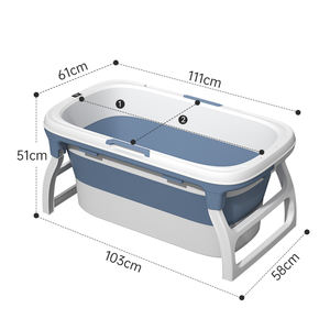 Baignoire portable multifonctionnelle de grande <span class=keywords><strong>taille</strong></span>, matériau TPE pliable autoportant, matériau PP avec détection de température de trempage - Product Image 5