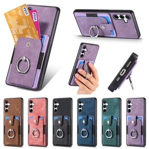 Funda de Cuero con Ranura para Tarjetas para <span class=keywords><strong>Samsung</strong></span> Galaxy S23 Plus Ultra FE A14 A54 A34 <span class=keywords><strong>A33</strong></span> 5G A42 A04E A04, Soporte Magnético para Coche - Product Image 1