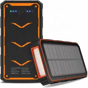 Portable Energy Waterproof Small 20000mah Charger Solar Power Bank with SOS LED Torches