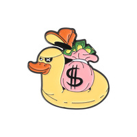 Dessin animé drôle argent comptant USD dollar bills pin argent alliage badge