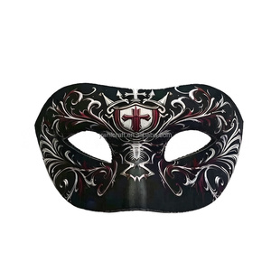 Masques de Demônium Demi-Visage HLC pour Halloween, Masque Sanguin pour Costume de Cosplay, Accessoires pour Fête Thème Horreur <span class=keywords><strong>et</strong></span> Maison Hantée - Product Image 1
