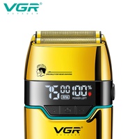 Rasoir à lames VGR V-350 pour hommes, rasoir pratique, tondeuse à cheveux numérique intelligente, machine à raser pour un nettoyage en profondeur