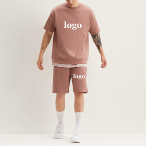 Estate stampa Dtg Custom 300 Gsm oversize cotone bianco di <span class=keywords><strong>lino</strong></span> semplice da <span class=keywords><strong>uomo</strong></span> <span class=keywords><strong>t</strong></span> <span class=keywords><strong>shirt</strong></span> e Shorts set per <span class=keywords><strong>uomo</strong></span> - Product Image 4