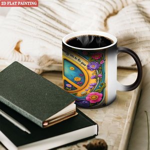 Mug magique à boire, noir givré, 11 oz, en céramique, tasse activée par la chaleur, article fantaisie - Product Image 3