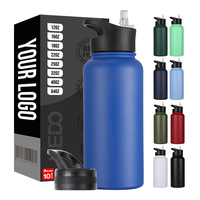 Bouteille d'eau sous vide de sport en acier inoxydable thermique isolée à double paroi de 12oz 16oz 18oz 32oz 64oz