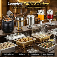 Nieuwe Design Hotel Luxe 8L Buffet Warmhouders met Hangende Deksel Gouden Chafing Dish Chafing Dish Buffet Set