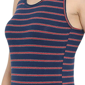 Camisetas sin mangas casuales de punto transpirable para mujer de marca privada con logo frontal, mezcla de algodón - Product Image 5