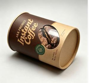 Eco-Friendly Kraft Paper Coffee Tube With Open <b>Window</b> Cylindrical Canister For Coffee Beans Storage - Product Image 1