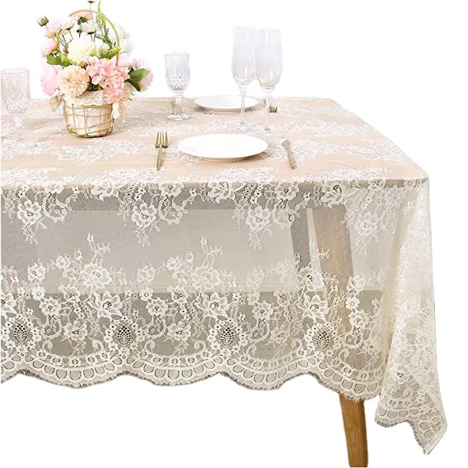 도매 레이스 식탁보 식사 직사각형 테이블과 의자 세트 결혼식/파티