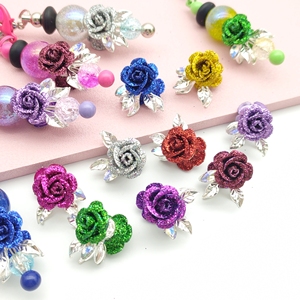 51202 Hạt cườm kim loại lấp lánh màu hồng hợp kim mới, màu sắc Giáng sinh, dùng cho ngành công nghiệp nặng, làm đồ thủ công tự làm, trang trí đồ trang sức, làm bút. - Product Image 5