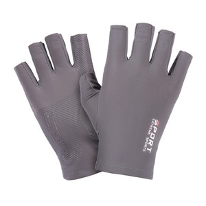 Gants de cyclisme mi-doigts pour hommes, fins, en soie glacée, antidérapants, pour la conduite, la pêche et les sports de plein air, gris - Product Image 4