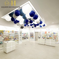 Aménagement intérieur de pharmacies, étagères de pharmacie sur mesure, comptoir d'exposition en bois blanc pour magasin de produits médicaux