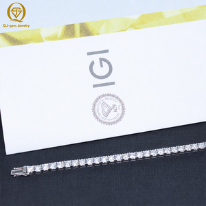 Custom <b>White</b> Gold Diamond Tennis <b>Bracelet</b> Round Brilliant Cut D VVS1 Lab Grown Diamond IGI Certified for Gift Wedding - Product Image 4