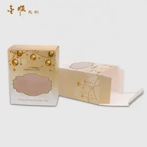 제조업체 FSC 사용자 정의 인쇄 아트 종이 선물 턱 상자 350g 로고가있는 흰색 카드 종이 상자