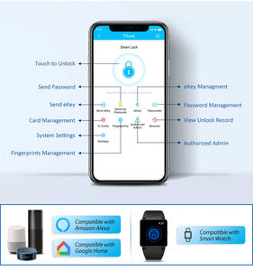 Aiendi Outdoor Keyboard Digital Fingerprint Smart Wifi Double Ttlock Outside Metal for Waterproof Gate Door Rim <b>Lock</b> AIENDI-X1 B - Product Image 6