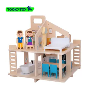 2024新假装角色扮演DIY益智玩具儿童木制娃娃屋娃娃屋家具娃娃屋