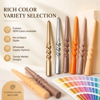 Bougies torsadées multicolores pour décoration de table de fête à domicile, bougies en paraffine torsadées personnalisées OEM, vente en gros, approvisionnement en vrac