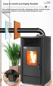 Estufa de Pellets Hidrógenos Independiente de 19.5KW Fabricada en China para Calefacción de Agua/Aire en Baños, Acero Laminado en Frío, Tanque de Combustible de 20Kg, 180-200m - Product Image 5