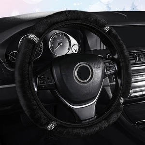 غطاء عجلة القيادة المرن المصنوع من القطيفة الناعمة وحجر الراين غطاء عجلة القيادة المطاطي عالمي يناسب حلقات 15 بوصة - Product Image 4