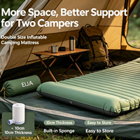 Matelas pneumatique double pour le camping en plein air, épaisseur 10 cm, matelas gonflable avec éponge intégrée pour la randonnée, les voyages en voiture, la tente