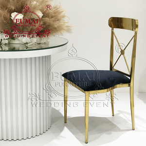 <b>Party</b> Furniture Rococo Stainless Steel Golden Wedding Chair For Event - Product Image 3