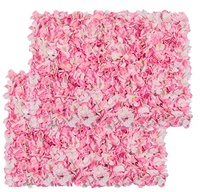 24x16 Inch 3D Silk Hortensia Rose Floral Panel Artificial Wall Flower Backdrop for Home Wedding; Premium Quality Floral Photo
