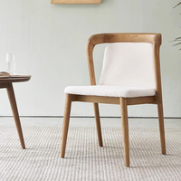 Chaises de salle à manger modernes en bois massif Chaises de salle à manger design classique de luxe Chaises de salle à manger en tissu pour restaurant