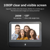 Sonnette Intelligente Tuya 1080P WiFi en Alliage de Zinc, Caméra de Visiteur Numérique Dissimulée, Interphone Vidéo, Œil de Porte pour la Sécurité Domestique