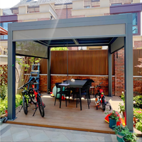 Anpassbare Motorisierte Aluminium-Lamellendach-Pergola, Windbeständig und Regenfest, für Balkon, Garten und Pool, Pulverbeschichtet