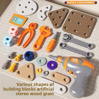 Kits d'outils en plastique DIY pour enfants : tournevis, boîtes à outils de réparation, perceuse électrique, ensembles d'ingénierie, assemblage manuel STEM