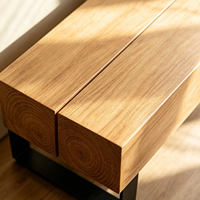 Banc en bois massif de designer, banc en bois de charpente gaufré, banc de repos pour magasin de vêtements, banc pour changer de chaussures, banc d'essayage