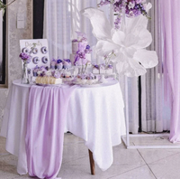 Nappe en mousseline d'automne, chemin de table pour desserts, décoration de fond pour mariage en extérieur et fête d'anniversaire