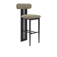 Tabouret de bar moderne et minimaliste en bois de frêne avec dossier, personnalisable, rembourré, pour comptoir, salle à manger et extérieur