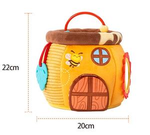 <span class=keywords><strong>Maison</strong></span> d'abeilles personnalisée, jouet éducatif sensoriel en peluche, <span class=keywords><strong>maison</strong></span> de miel, jouet éducatif avec hochets, abeilles en peluche pour le jeu des bébés, emballage en boîte de couleur - Product Image 5