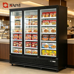 Congélateur vertical pour supermarché avec étagères réglables, 3 portes, sans givre, vitrine de présentation verticale - Product Image 3